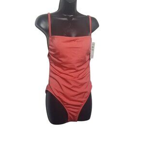NWT Nordstrom Leith Women's One-piece Coral Glow Swimsuit Sz L